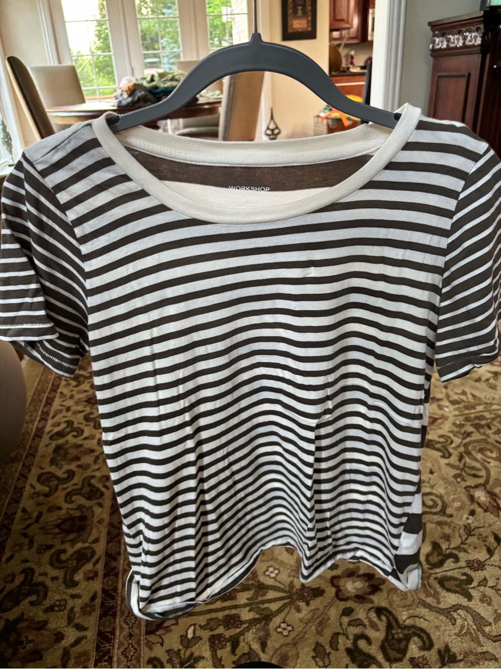 Striped Short Sleeve Tee - Green & White